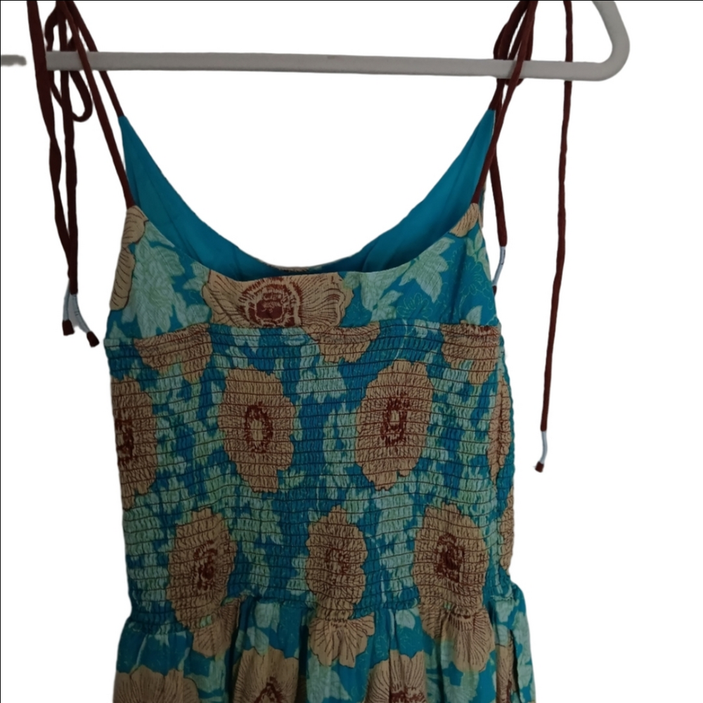 Free People Adriel Floral Print V-Neck Sleeveless Tiered Midi Dress M - Picture 9 of 12